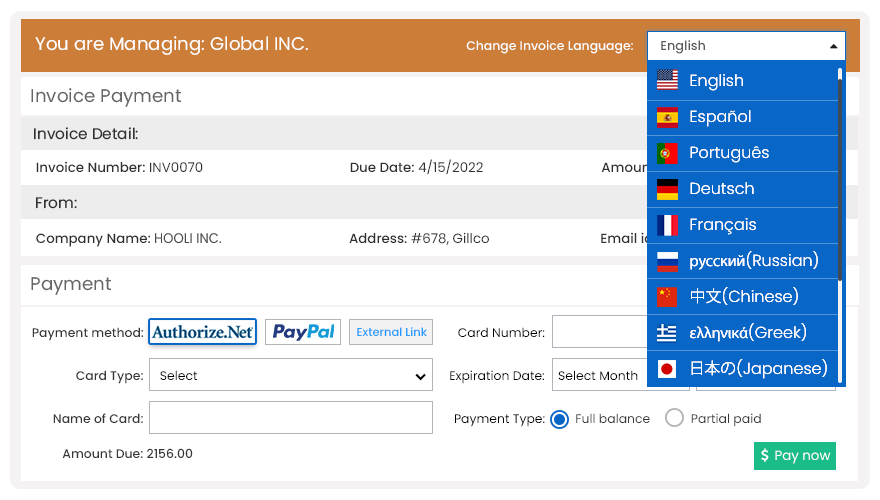 Create Multilingual And Multicurrency Invoices