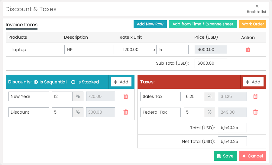 Invoice History