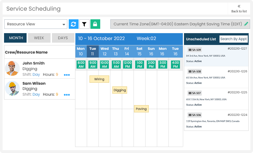 Service Scheduling